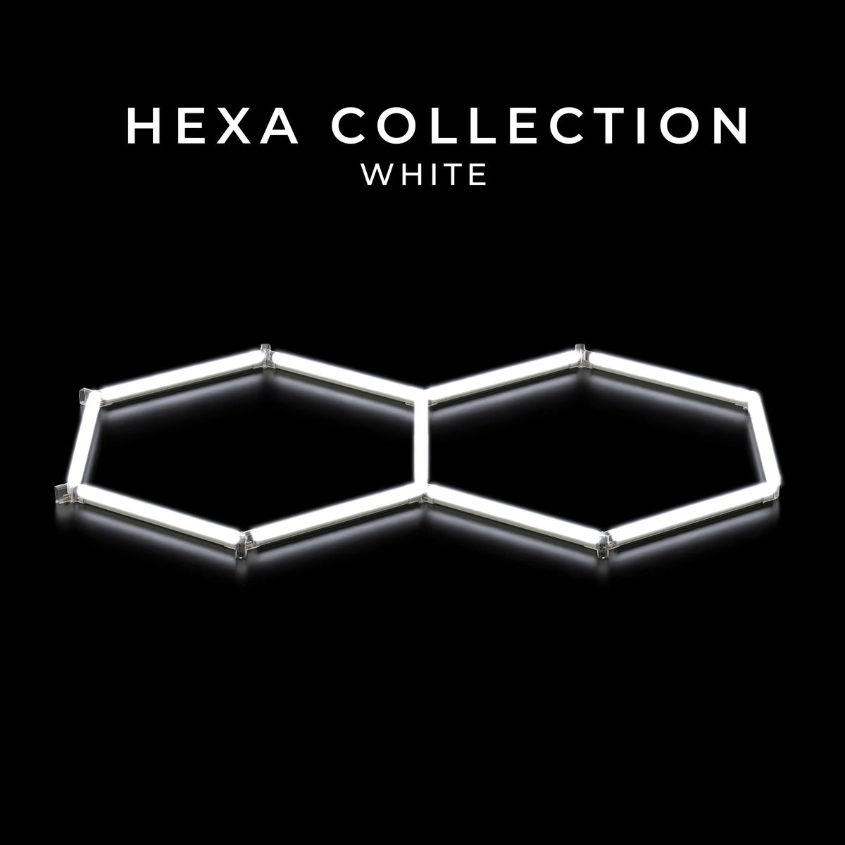 HEXA white hexagon LED modular lighting panels connected together
