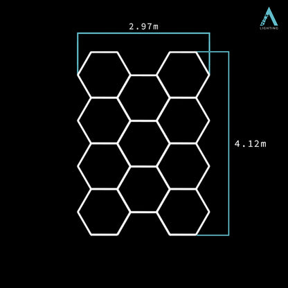 3m x 4.2m | Hexagon LED Lighting Fixture