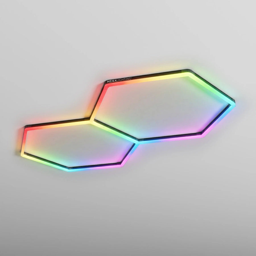 Dual RGBW Hexagon Lighting Fixture (placeholder image, RGBW photography pending)