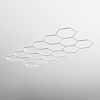 XL Single Garage Classic - Hexagon LED Lighting Fixture Black