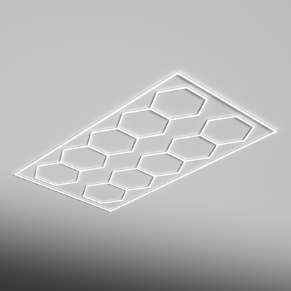 Bordered Double Row - Hexagon Lighting Fixture