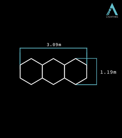 1.2m x 3.1m | Hexagon LED Lighting Fixture