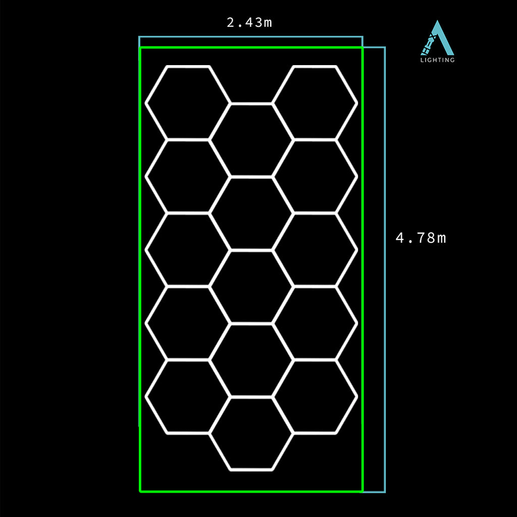 Single Garage Bordered - HEXA LED Lighting System