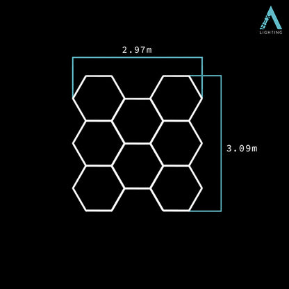 3m x 3.1m | Hexagon LED Lighting Fixture