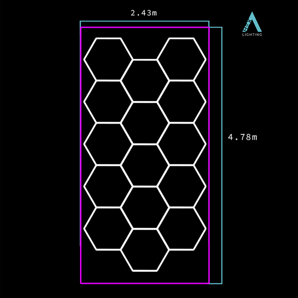 Single Garage Bordered - HEXA LED Lighting System