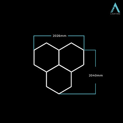 2.04m x 2.06m | Hexagon LED Lighting Fixture