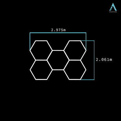 2.1m x 3m | Hexagon LED Lighting Fixture