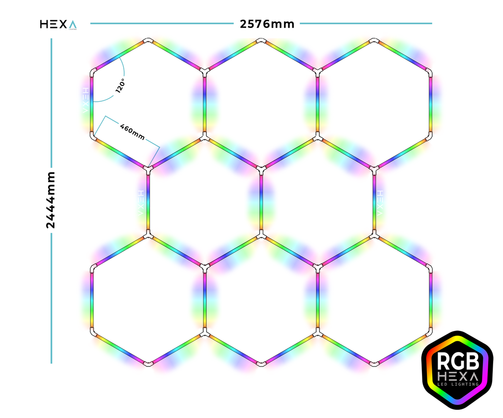 8 Grid RGB - HEXA LED Lighting System