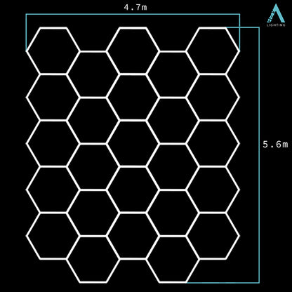 4.9m x 5.6m | Hexagon LED Lighting Fixture