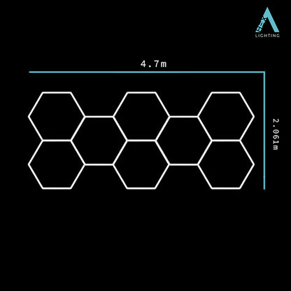 2.1m x 4.9m | Hexagon LED Lighting Fixture