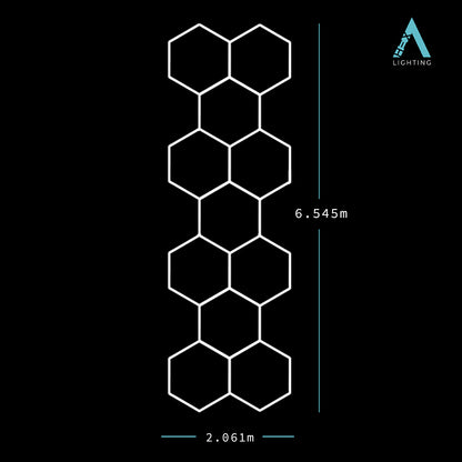 2.1m x 6.5m | Hexagon LED Lighting Fixture