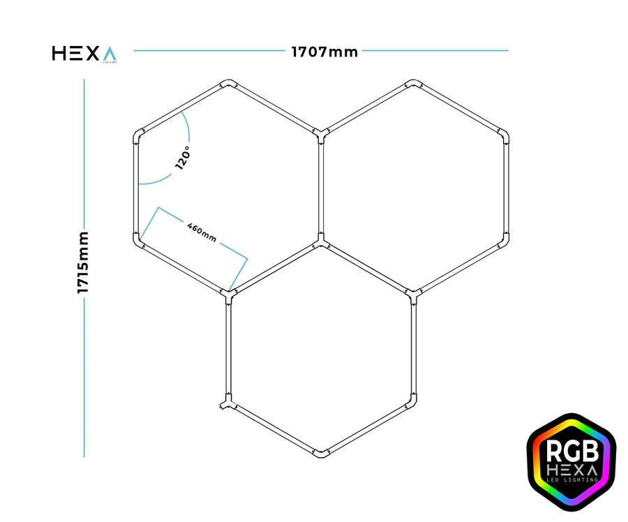 Triod - RGB Hexagon Lighting Fixture TRIOD RGB